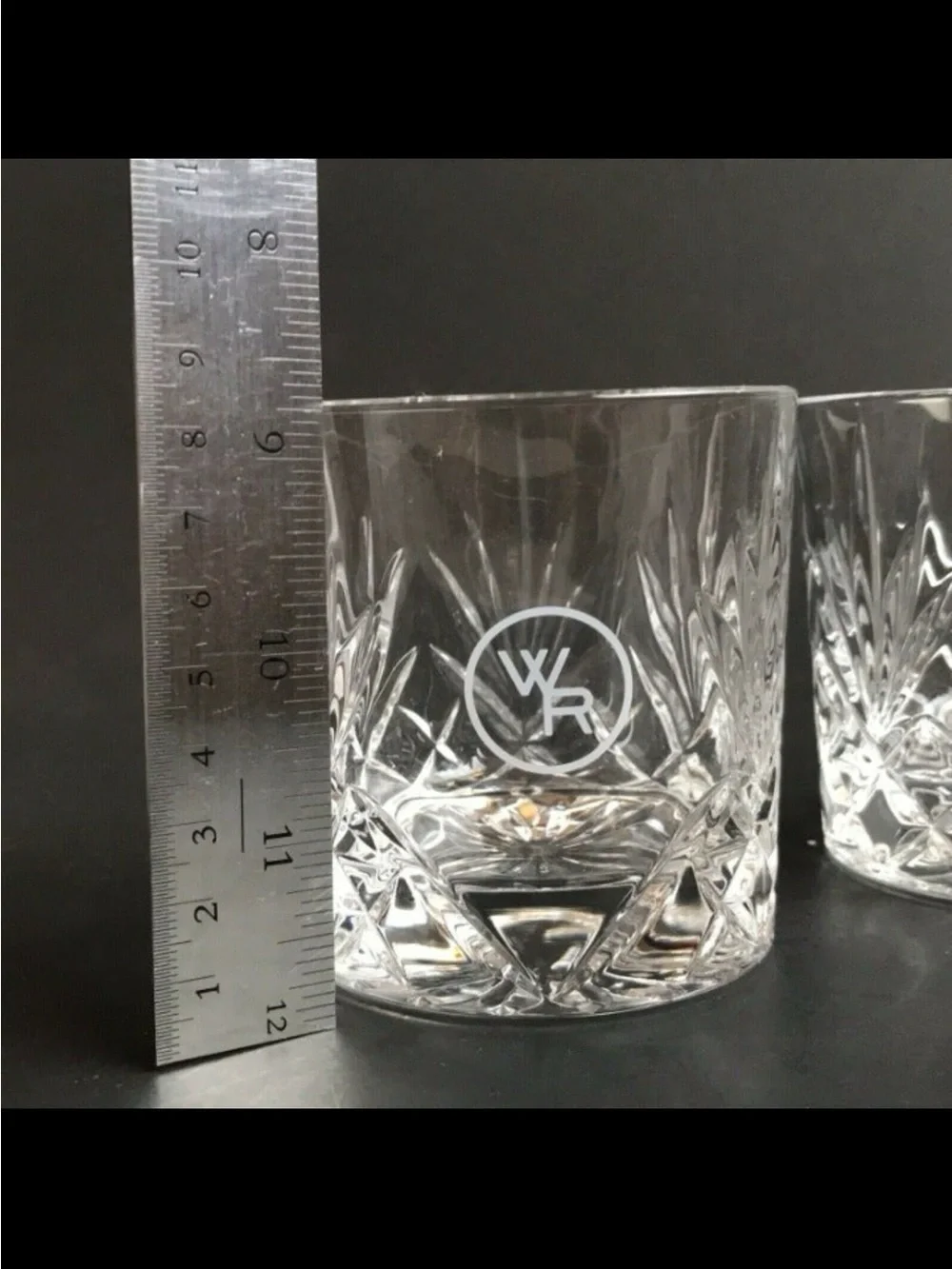 Lot of 2 Glencarin Woodford Reserve Crystal Lowball Wiskey Glasses